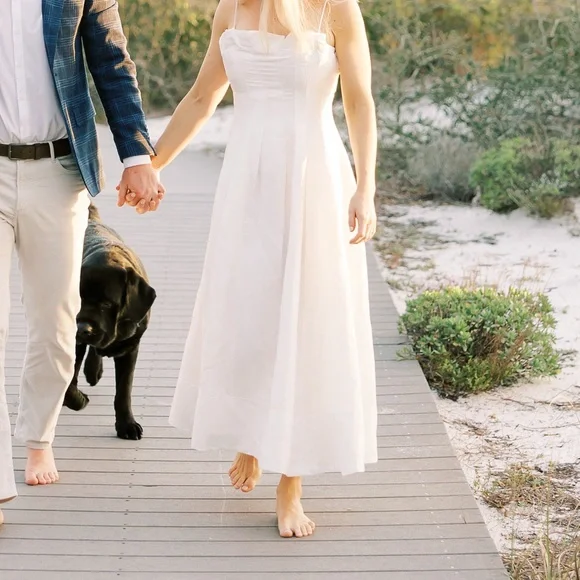 COPY - AJE WORN ONCE LINEN MIDI DRESS